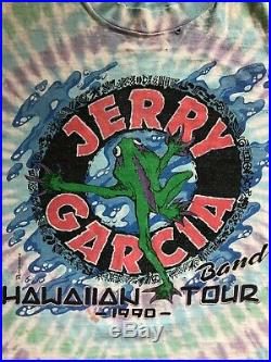 Vintage Jerry Garcia Band T-Shirt Tie Dye Sz XL 1990 Hawaiian Tour Grateful Dead