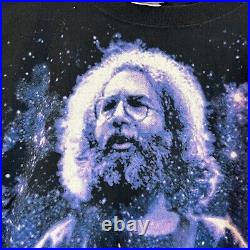 Vintage Jerry Garcia Grateful Dead 04 Liquid Blue Men's XXL Space Black T-Shirt