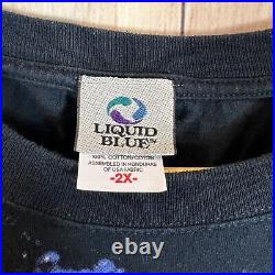 Vintage Jerry Garcia Grateful Dead 04 Liquid Blue Men's XXL Space Black T-Shirt