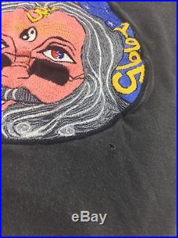 Vintage Jerry Garcia Grateful Dead Embroidered Black T-Shirt XL 46 RARE
