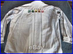 Vintage Jerry Garcia Grateful Dead Embroidered Denim Shirt XL 2 Sided Gd Merc