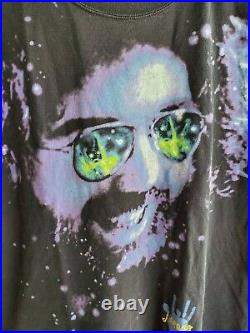 Vintage Jerry Garcia Grateful Dead Liquid Blue Big Face Tee Shirt Size Large
