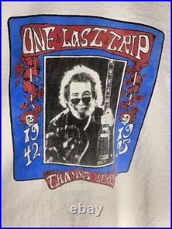 Vintage Jerry Garcia Grateful Dead One Last Trip Single Stitch XL White Shirt