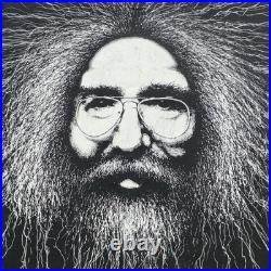 Vintage Jerry Garcia Shirt Mens XL Black 1993 AOP Big Face Grateful Dead 90s Tee