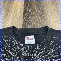 Vintage Jerry Garcia Shirt Mens XL Black 1993 AOP Big Face Grateful Dead 90s Tee