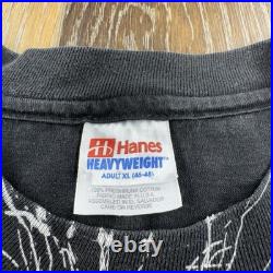 Vintage Jerry Garcia Shirt Mens XL Black 1993 AOP Big Face Grateful Dead 90s Tee