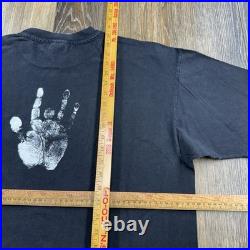 Vintage Jerry Garcia Shirt Mens XL Black 1993 AOP Big Face Grateful Dead 90s Tee