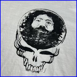 Vintage Jerry Garcia T Shirt 90s Grateful Dead XL VTG Skull logo tee White