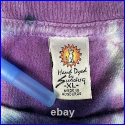 Vintage Jerry Garcia Tie Dye T Shirt 90s Grateful Dead XL Sundog Four Winds 1995