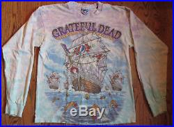 Vintage L Grateful Dead Ship of Fools Long Sleeve 1993 Tour Shirt Liquid Blue