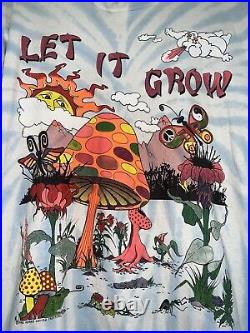 Vintage Let It Grow Shirt 90s Psychedelic Mushroom Grateful Dead LSD Trippy Art