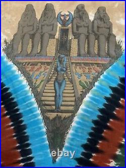 Vintage Liquid Blue Egypt Shirt Large Hieroglyphics Pyramid Sphinx Grateful Dead