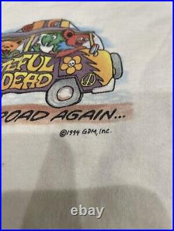 Vintage Liquid Blue Grateful Dead 1994 Summer Tour T-Shirt XL On The Road Again