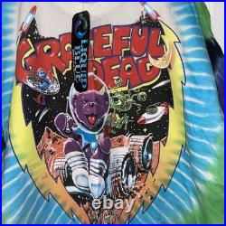 Vintage Liquid Blue Grateful Dead Cosmic Charlie 1997 Tie Dye Bear T-shirt (XL)