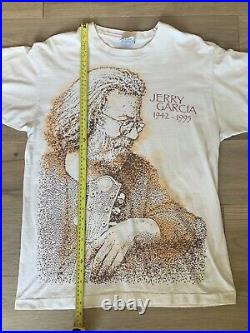 Vintage Liquid Blue Jerry Garcia Memorial Shirt Large Grateful Dead Company GDM