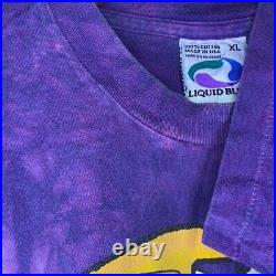 Vintage Liquid Blue Single Stitched Grateful Dead Bear Xing tie dye t-shirt taxi