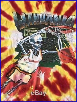 Vintage Lithuania Barcelona 92 Olympics Grateful Dead Tie Dye T Shirt XL