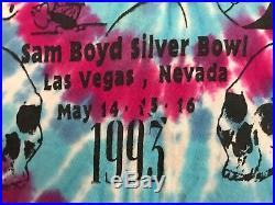 Vintage Mens Grateful Dead Las Vegas Tie Dye T Shirt Size XL 1993