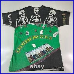 Vintage Mens Grateful Dead Vegas'92 Liquid Blue T-shirt Green All Over Print XL