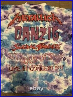 Vintage Metallica 1994 Summer Tour T shirt XL Single Stitch Danzig Suicidal