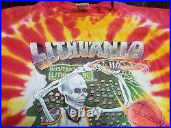 Vintage Original 1992 Lithuania Basketball Tie Tye Dye Grateful Dead T Shirt XL