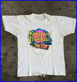 Vintage R. Crumb Grateful Dead Keep on Truckin' Hi Ballin T-shirt 1967 Sz Large