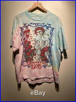 Vintage Rare 1990 Grateful Dead Wagon Wheel Brockum Tie Dye T-shirt Size XL