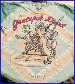 Vintage Rare 90s Grateful Dead T shirt Summer Tour Liquid Blue L Steal Your Base