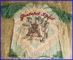 Vintage Rare 90s Grateful Dead T shirt Summer Tour Liquid Blue L Steal Your Base