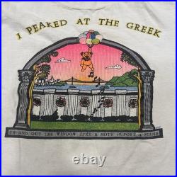 Vintage Rare Grateful Dead I Peaked At The Greek Band Tour T Shirt Medium
