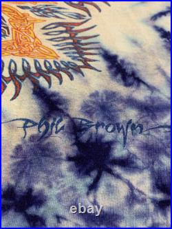 Vintage Rare Grateful Dead Phil Brown Double Sided Tie Dye LS T-shirt FOTL Large