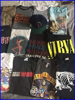 Vintage Shirt Lot Band Tour Rock 90s Grateful Dead Harley Nirvana Guns Roses