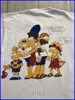 Vintage Simpsons Grateful Dead Parking Lot T-Shirt 1990 Dark Star Rare
