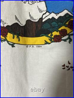 Vintage Single Stitch 1994 Grateful Dead Ski Double Sided T Shirt Size Large