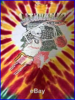 Vintage Single Stitch Grateful Dead Lithuania Tie Dye T-shirt Size XL