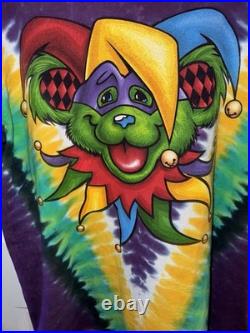 Vintage Single Stitch Liquid Blue Grateful Dead Tie-Dye Jester Bear Shirt Medium