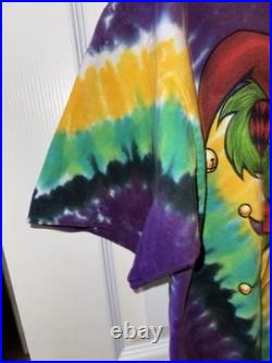Vintage Single Stitch Liquid Blue Grateful Dead Tie-Dye Jester Bear Shirt Medium