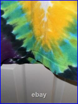 Vintage Single Stitch Liquid Blue Grateful Dead Tie-Dye Jester Bear Shirt Medium
