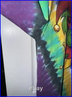 Vintage Single Stitch Liquid Blue Grateful Dead Tie-Dye Jester Bear Shirt Medium