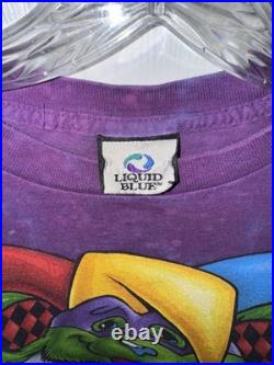 Vintage Single Stitch Liquid Blue Grateful Dead Tie-Dye Jester Bear Shirt Medium