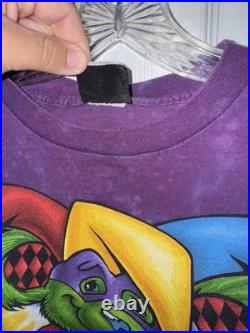 Vintage Single Stitch Liquid Blue Grateful Dead Tie-Dye Jester Bear Shirt Medium