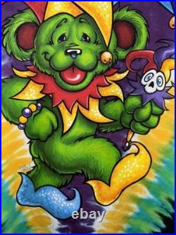 Vintage Single Stitch Liquid Blue Grateful Dead Tie-Dye Jester Bear Shirt Medium