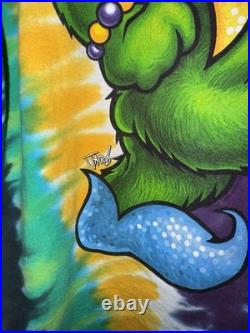 Vintage Single Stitch Liquid Blue Grateful Dead Tie-Dye Jester Bear Shirt Medium