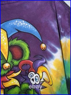 Vintage Single Stitch Liquid Blue Grateful Dead Tie-Dye Jester Bear Shirt Medium