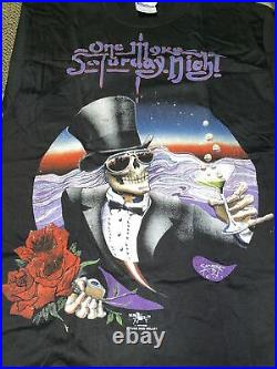 Vintage T Shirt Grateful Dead One More Saturday Night Black Skull Size M 1989