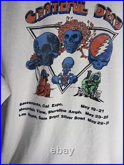 Vintage The Grateful Dead 1992 Tour Shirt Vegas Shoreline Single Stitch 2XL