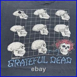 Vintage Thrashed 1993 Grateful Dead Skull Skeleton Evolution T-Shirt XL