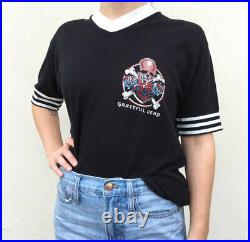 Vintage VTG 80s 1980s Black Ringer Grateful Dead Band Tee T Shirt