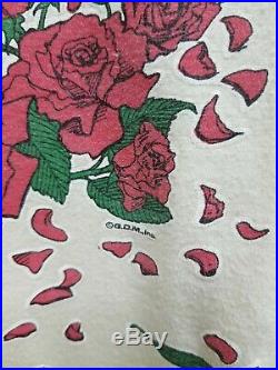 Vintage VTG 80s Grateful Dead Bertha Skeleton Roses Long Sleeve Shirt
