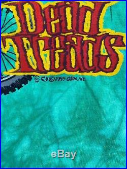 Vintage Vtg Grateful Dead Liquid Blue 1995 Dead Treads Bear T-shirt Size XL